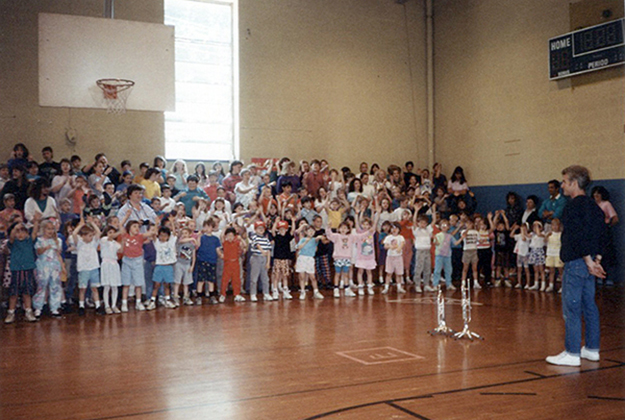 Charlie with Scholarship Recipients 1992