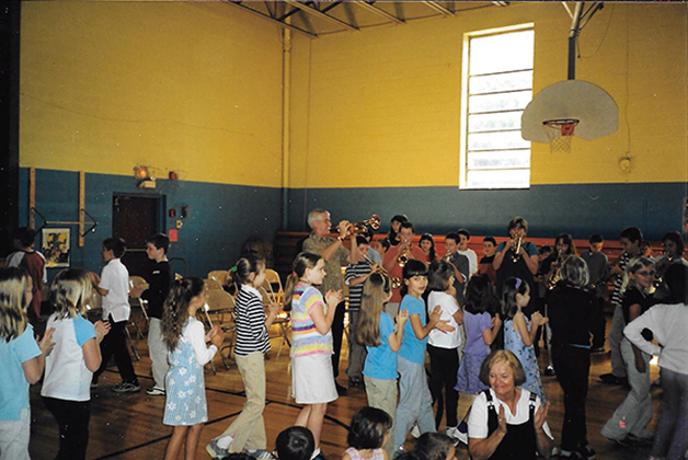 Charlie with Scholarship Recipients 2002